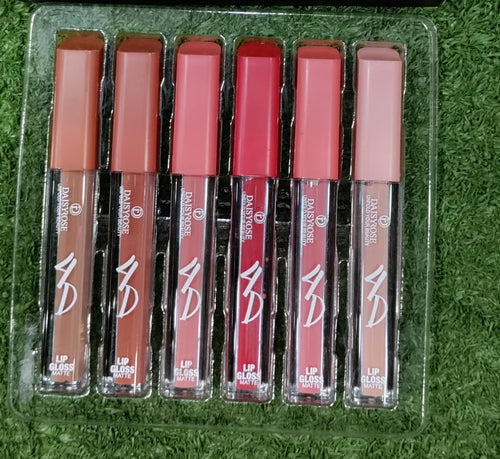 6 Pcs Matte 4D Lipgloss | lip gloss for Girls & women