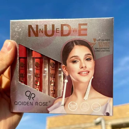 Pack of 6 Nude Look High Pigment Matte Lipgloss Long Lasting Soft & Smooth Lipgloss (Random Color)