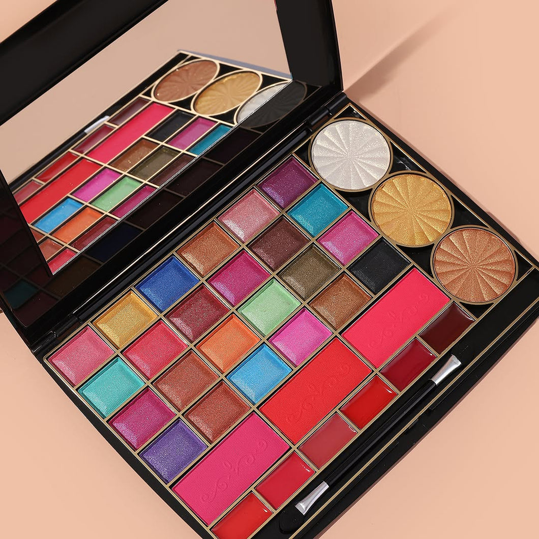 5 in 1 Multicolor Eyeshadow & Lipstick Kit Matte And Glitter Lipsticks (Random Color)